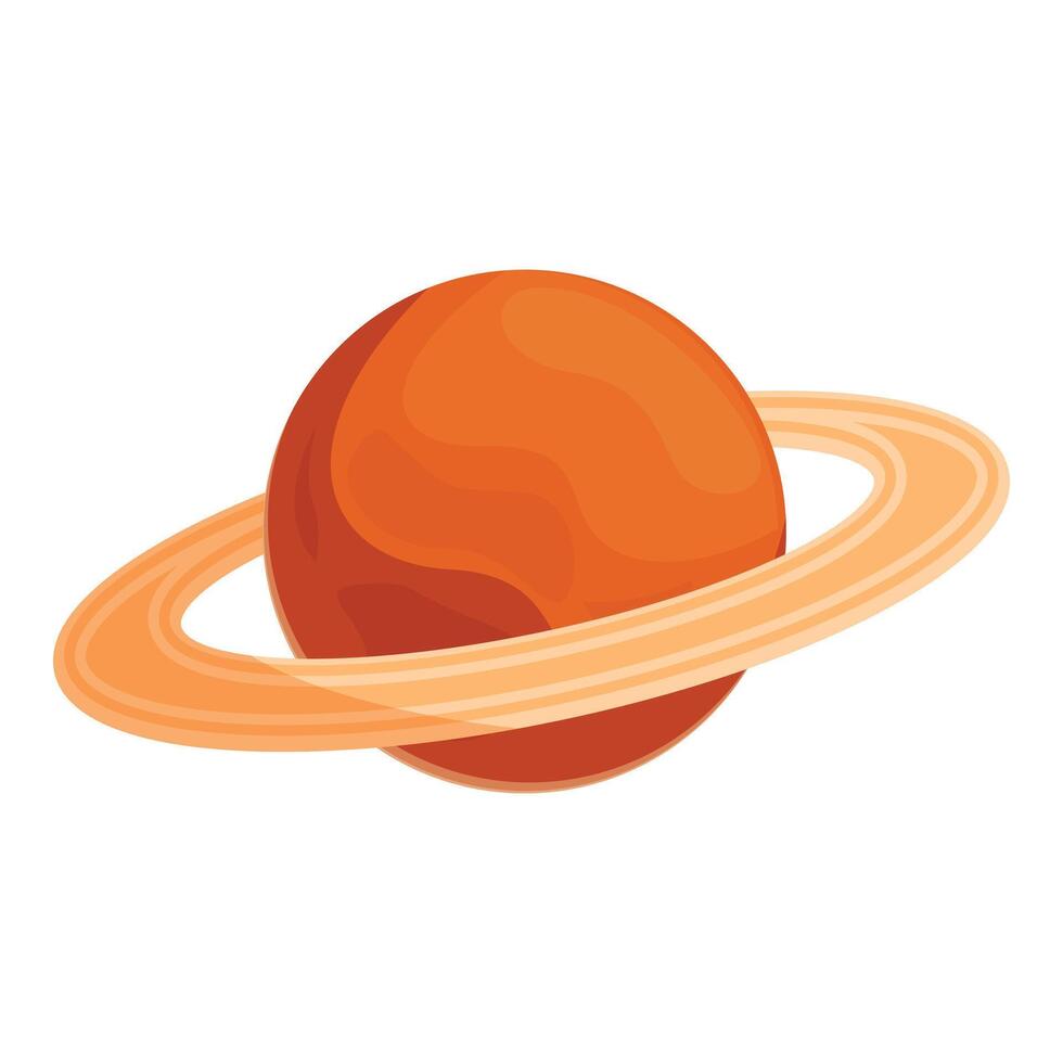 Saturn planet from solar system rotating around sun vector