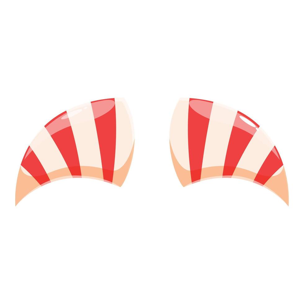 Red and white striped devil horns symbolizing mischief and playfulness vector