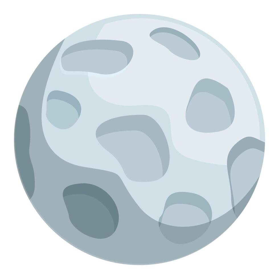 Grey moon surface with craters is illuminating in the dark space vector