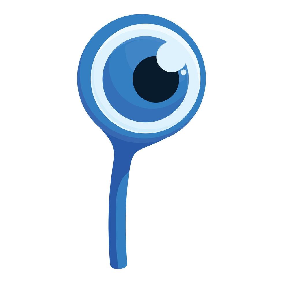 Cartoon eye on a stick looking around observing vector