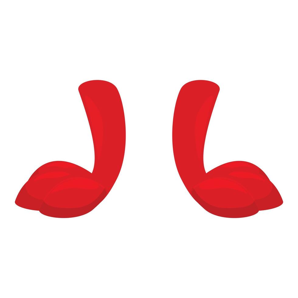 Red devil horns pointing up representing evil vector