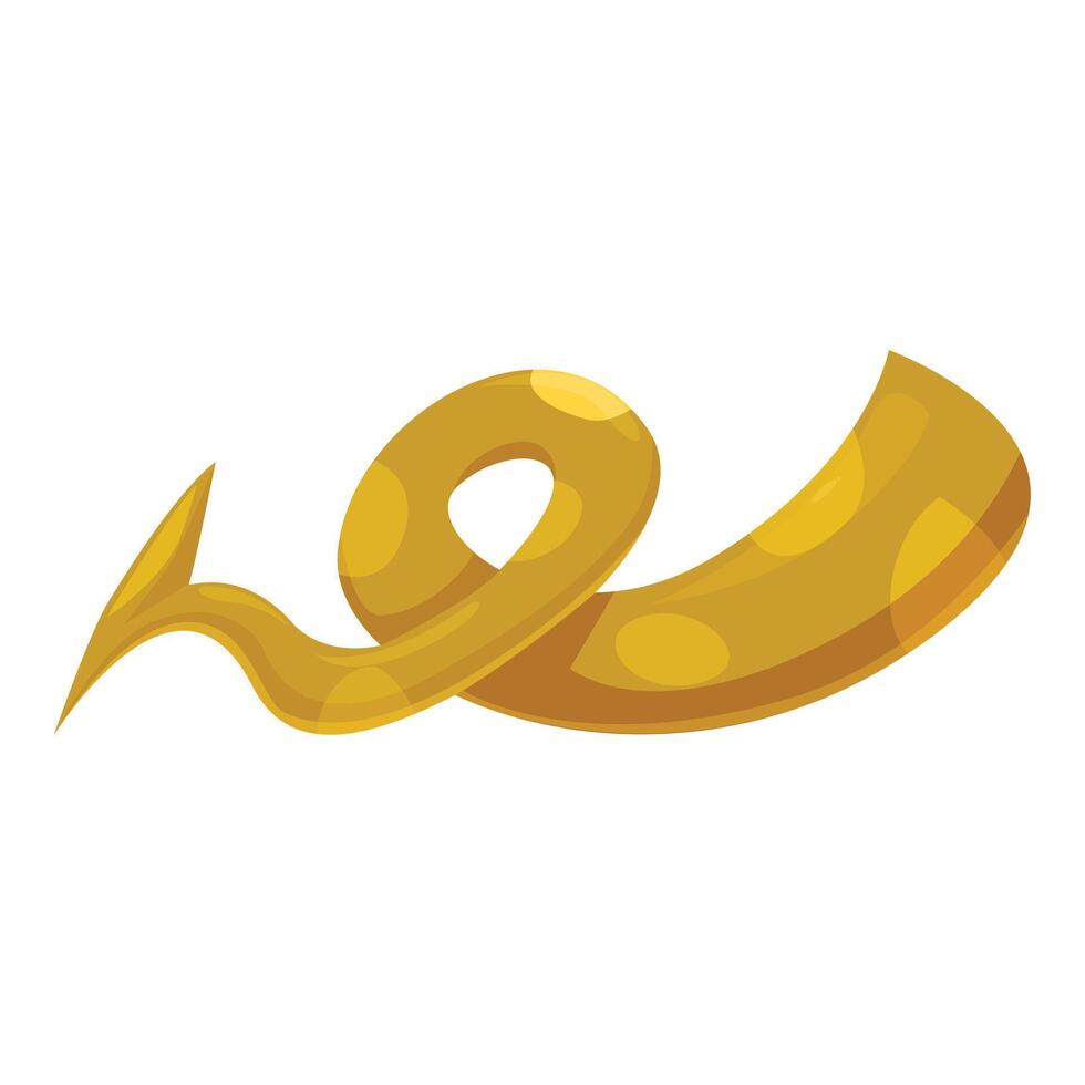 Golden ribbon curled and flowing on white background vector