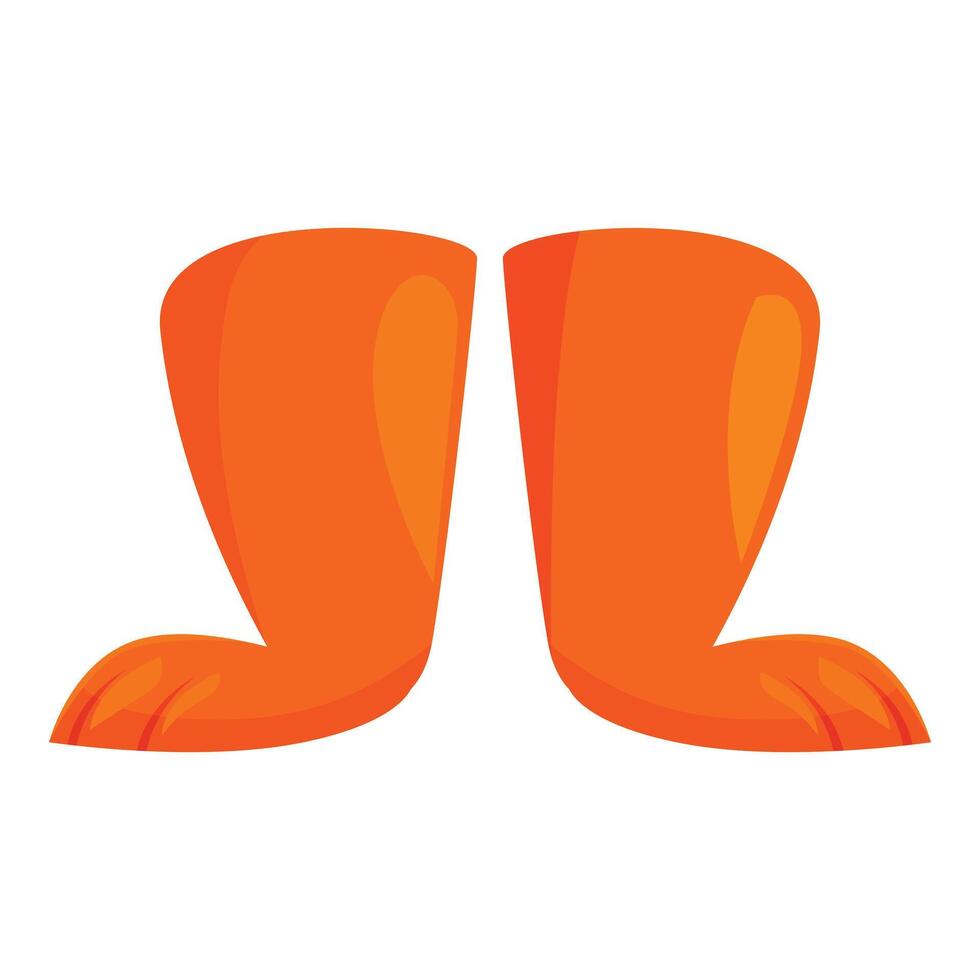 Orange animal paws standing on invisible surface vector