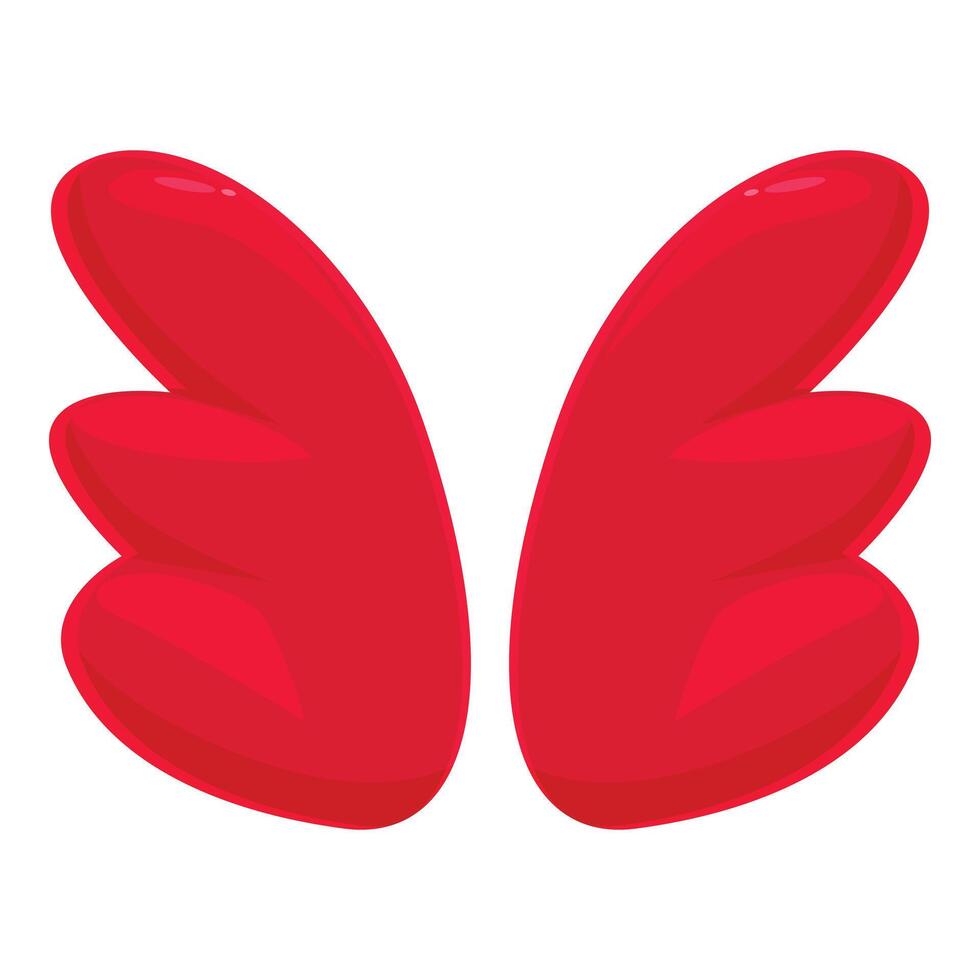 Pair of red cartoon wings is symbolizing freedom and angelic nature vector