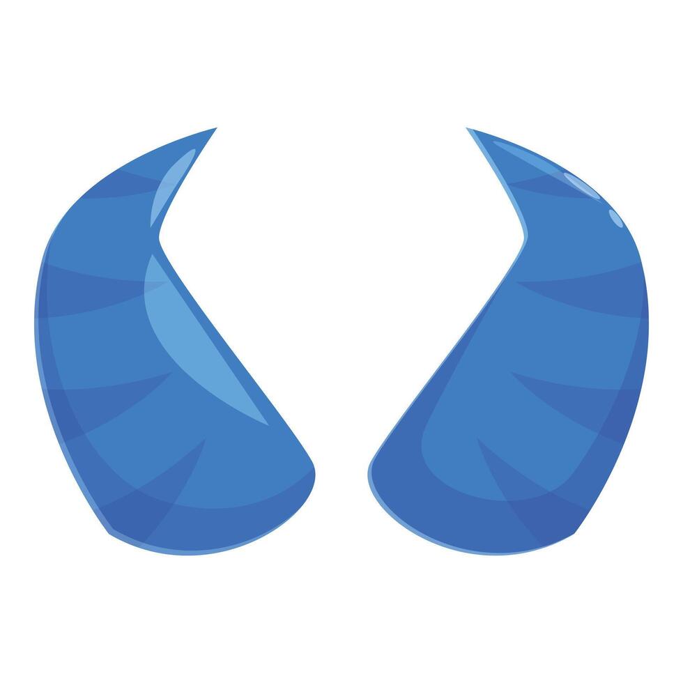 Blue shiny demon horns showing threat and fantasy vector