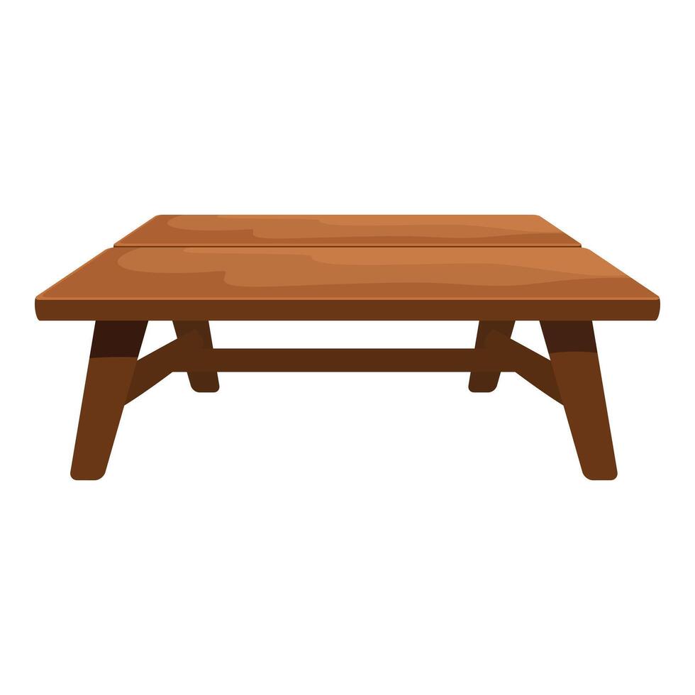 Wooden table standing on four legs on white background vector