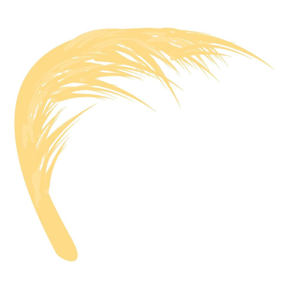 Single ear of wheat bending over on white background vector