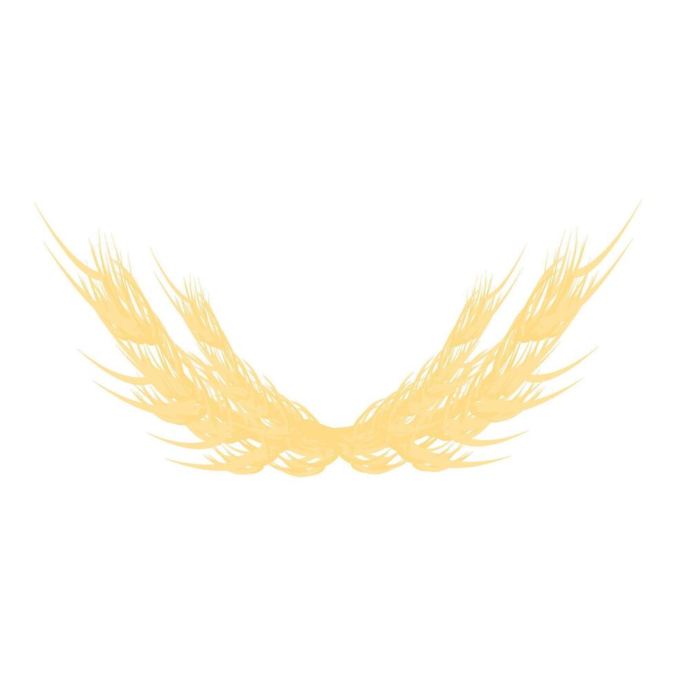 Two golden wheat stalks forming a heart shape on white background vector