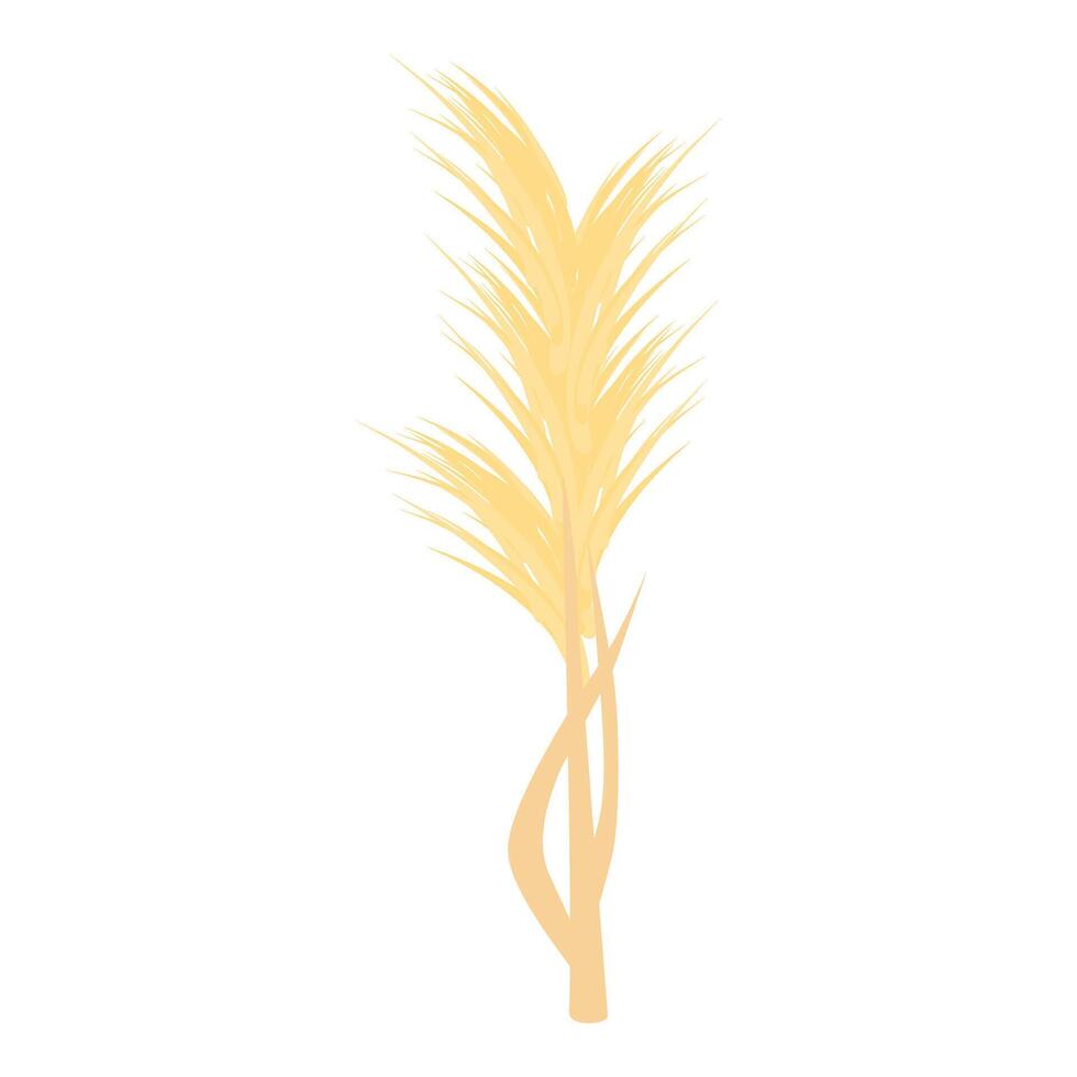 Single ear of wheat growing with kernels illustration vector