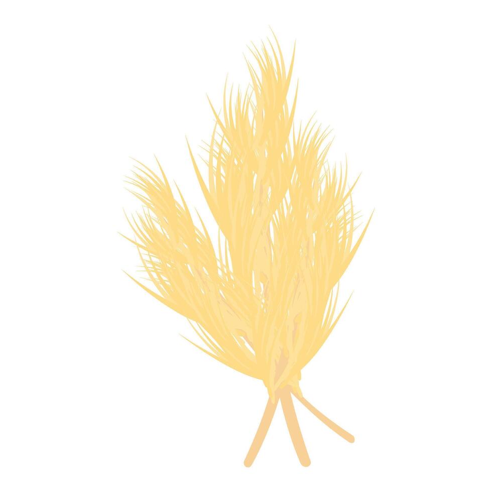 Bunch of ripe golden wheat ears is lying on white background vector
