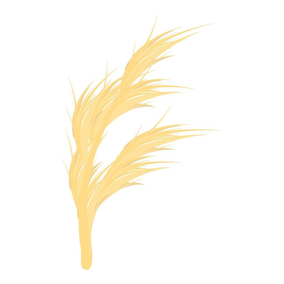 Two golden wheat stalks growing in the wind vector
