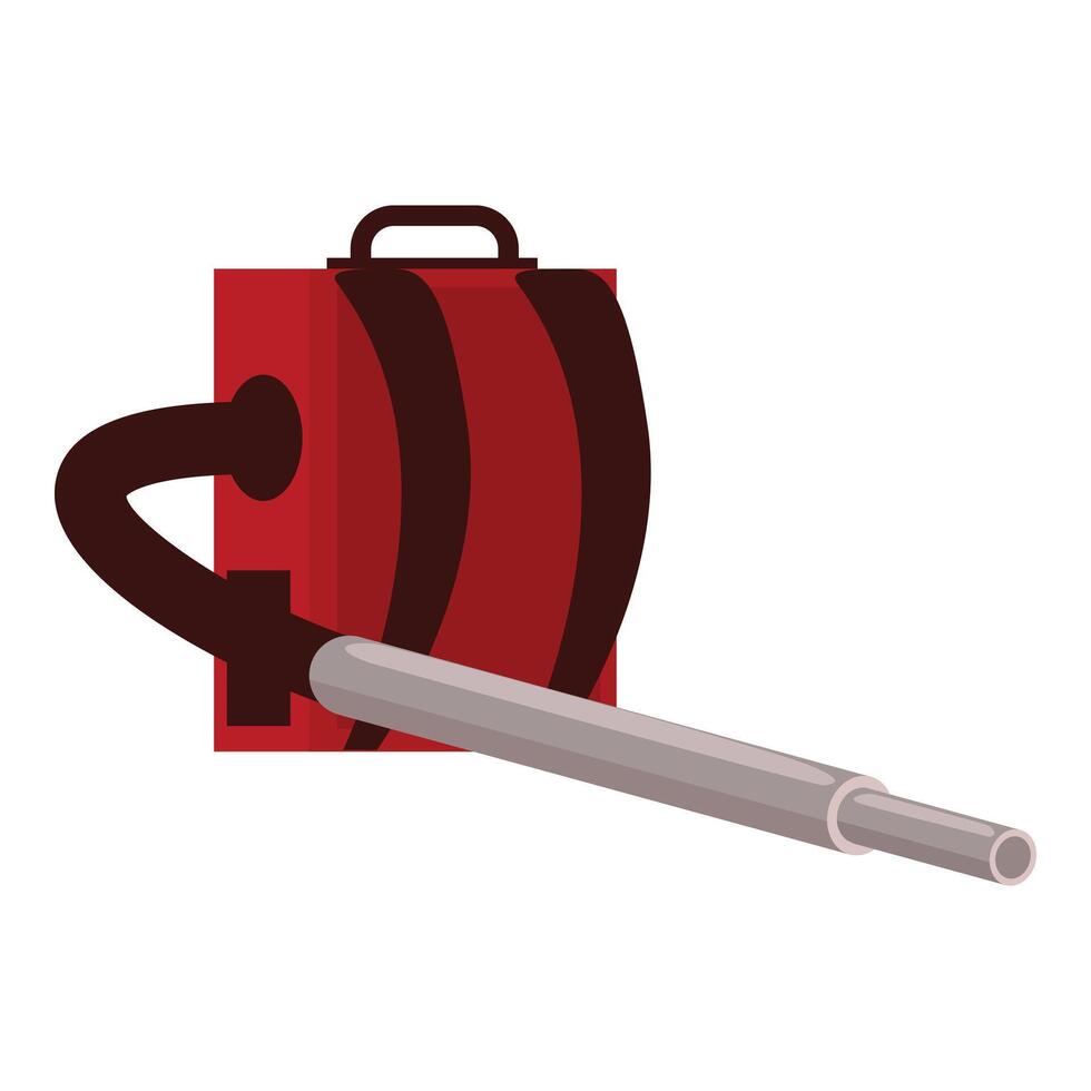 Red chemical sprayer for fumigating crops in agriculture vector