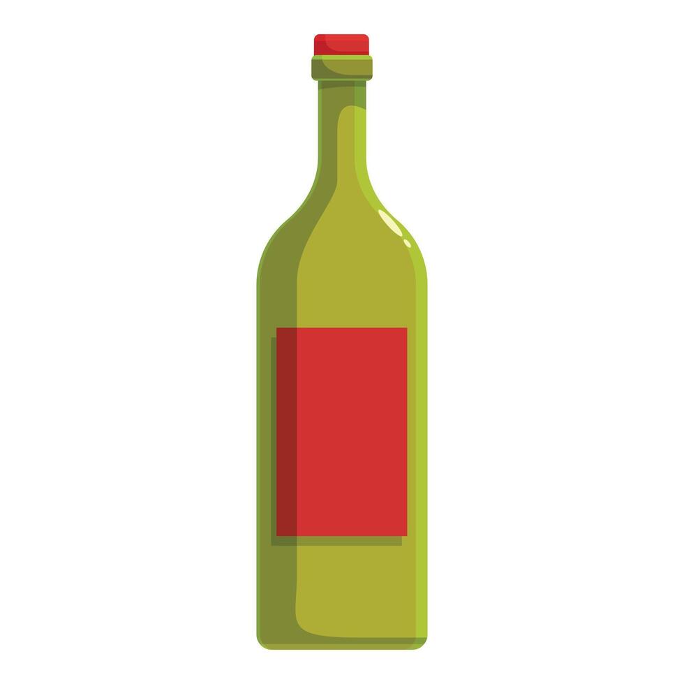 Green bottle of wine with blank label standing upright vector