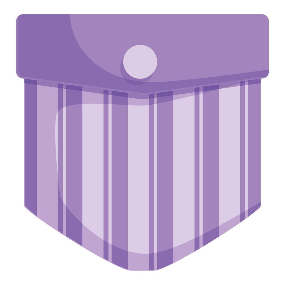 Purple pocket with button closing showing vertical stripes pattern vector