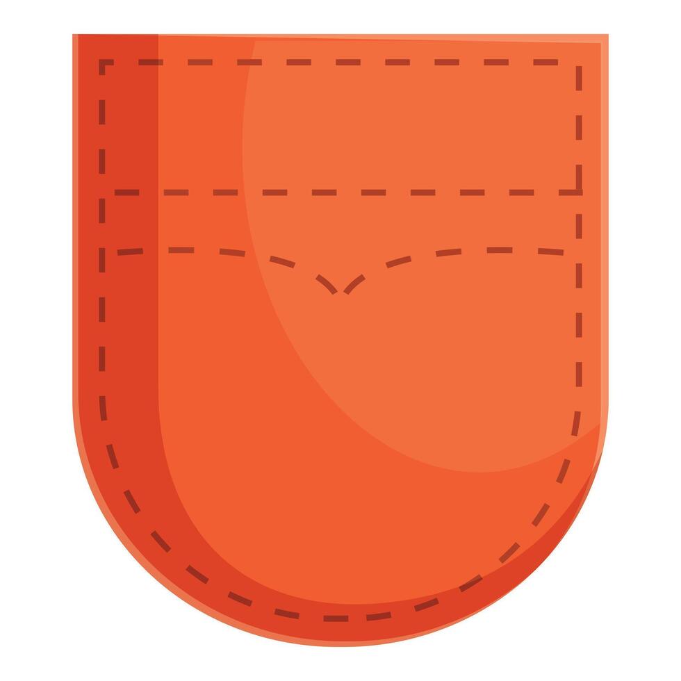 Orange pocket with stitches is representing tailoring and clothing repair vector