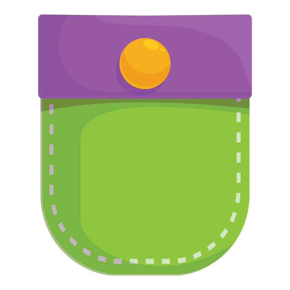Green pocket with button holding something empty vector