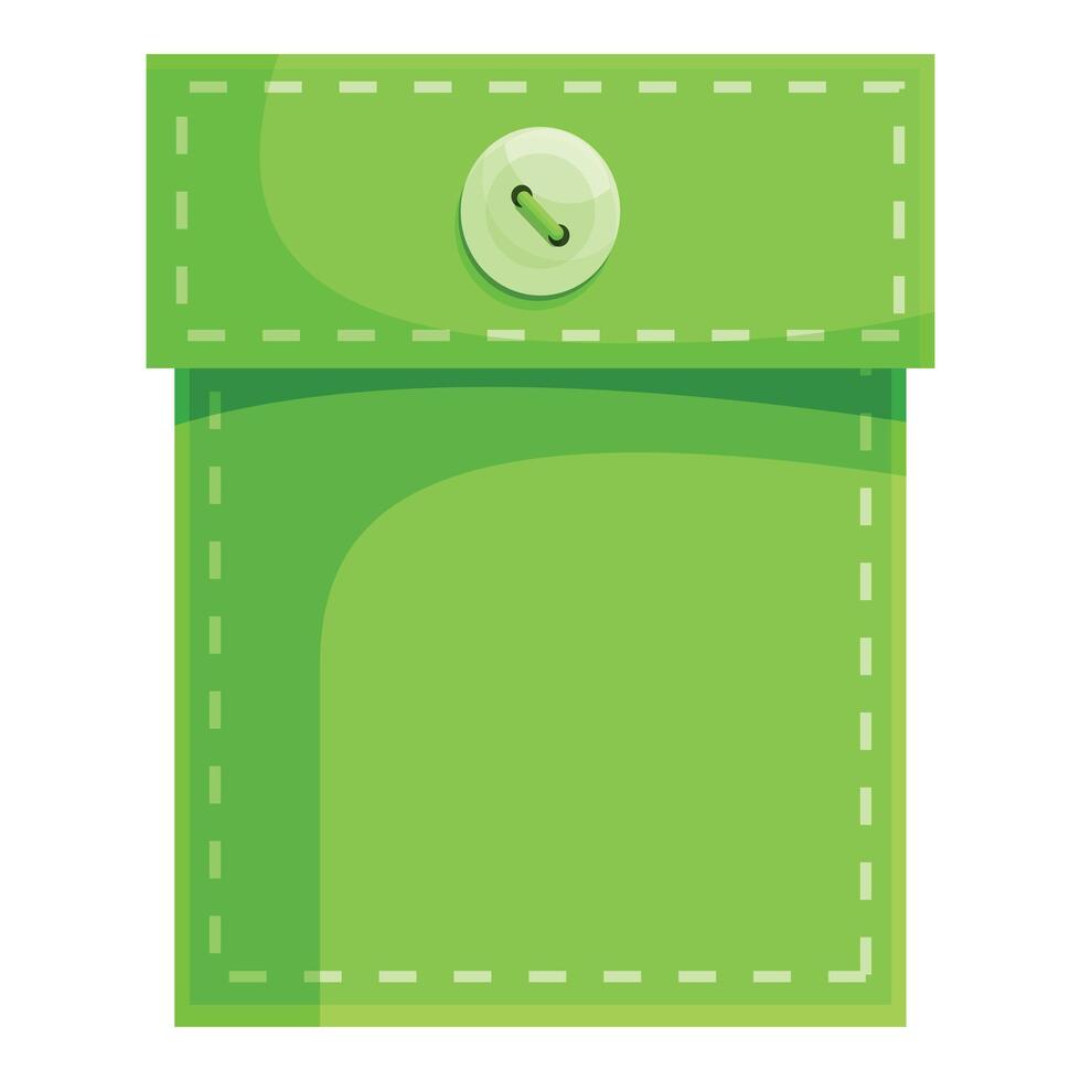 Green patch pocket with button fastening for clothing repair vector