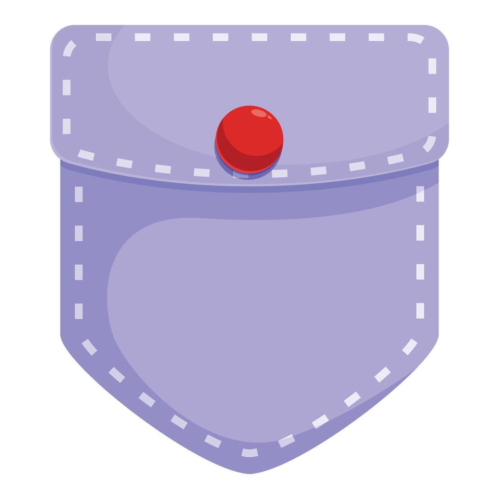 Purple pocket with red button is holding something vector