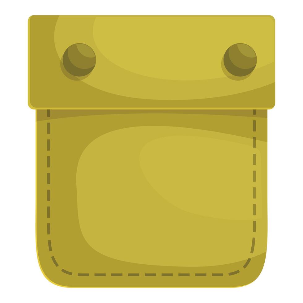 Khaki pocket with buttons is attached to some clothes vector