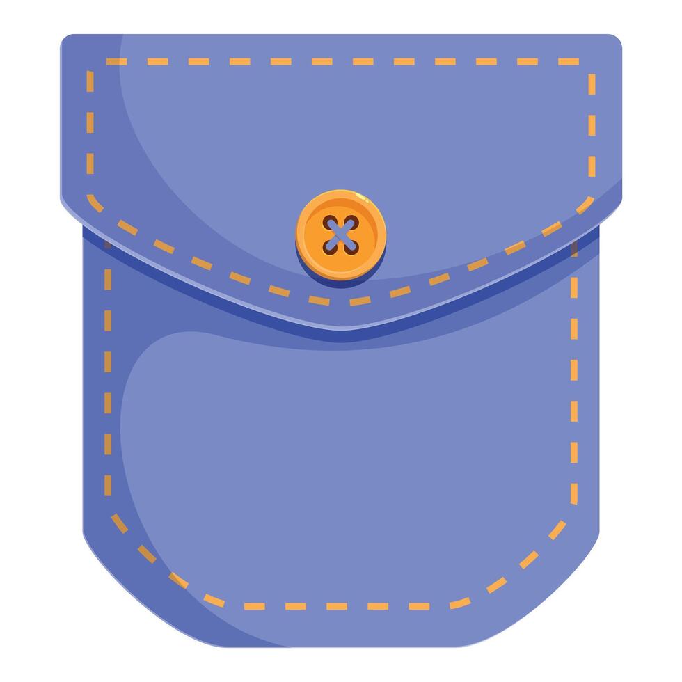 Blue denim pocket with button fastening showing clothing detail vector