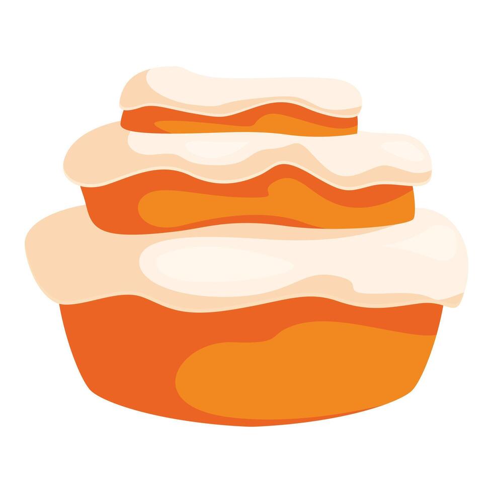 Three tier cake with flowing frosting is ready for a celebration vector