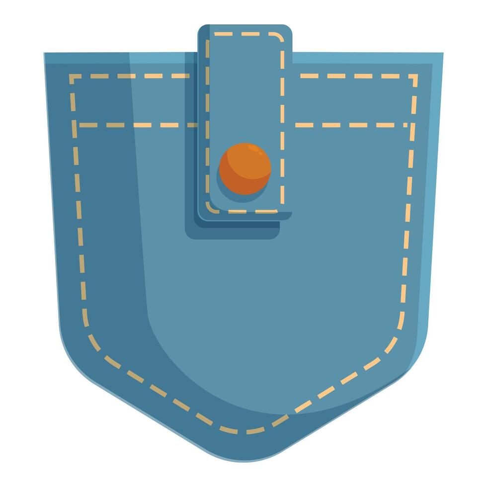 Blue jeans pocket with button fastener showing denim fabric vector