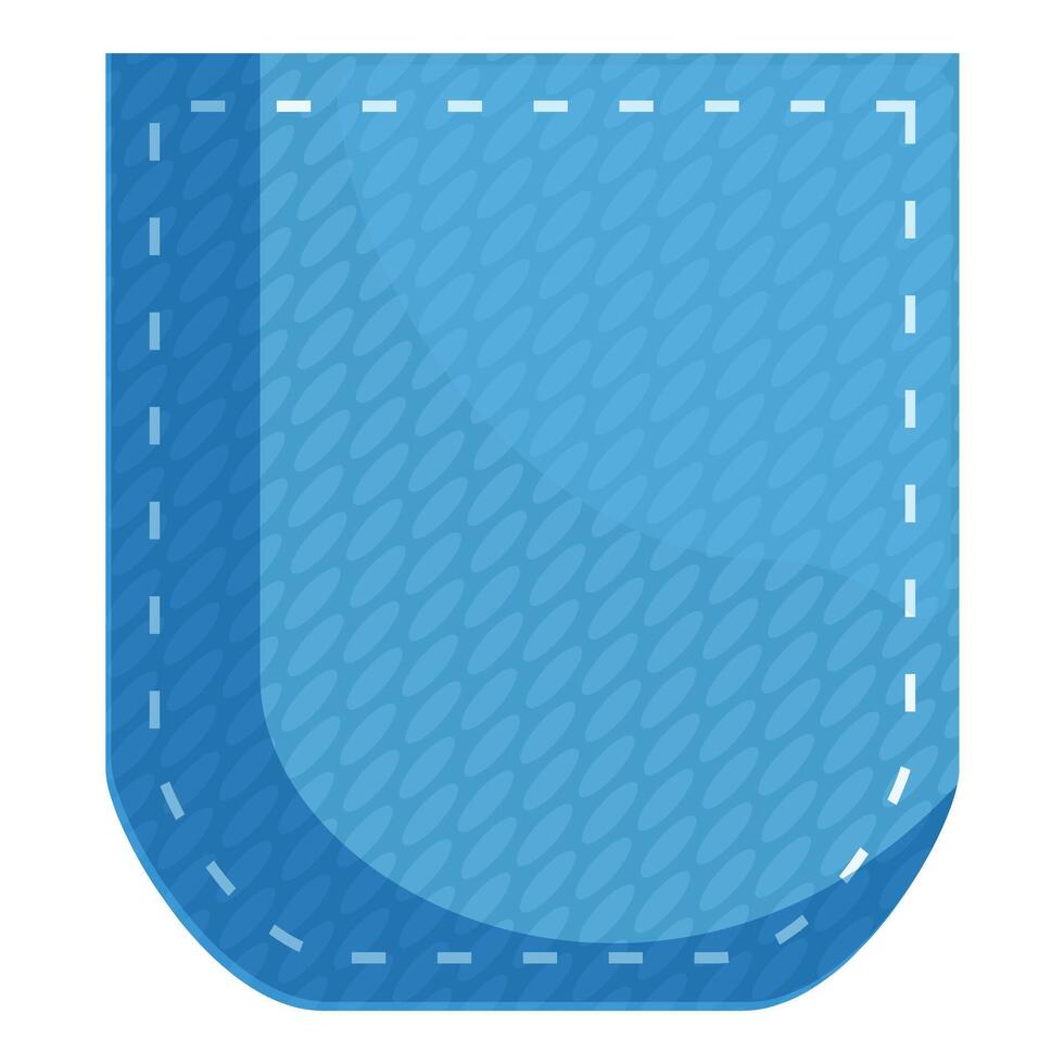 Blue jeans pocket with white stitching showing denim texture vector
