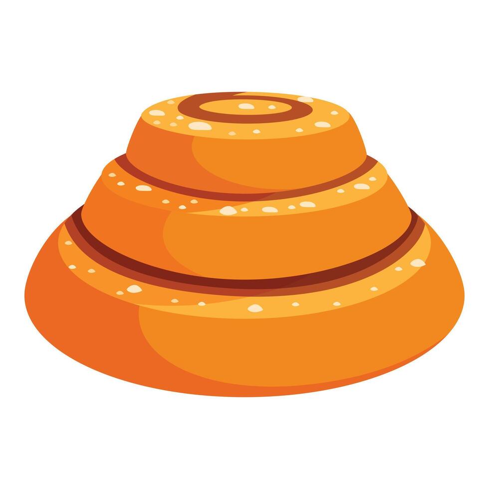 Delicious cinnamon roll swirl bun pastry showing filling vector