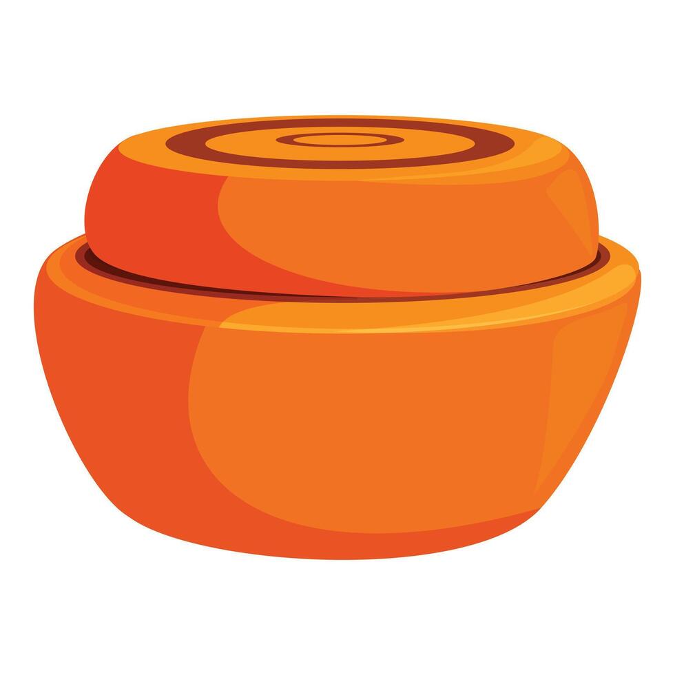 Round orange container keeping something safe inside vector