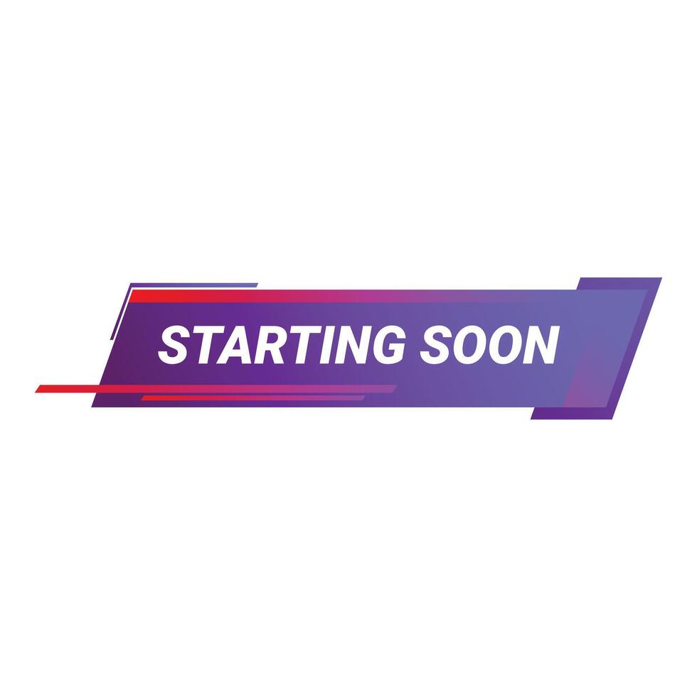 Starting soon lower third banner for live stream video or tv show vector