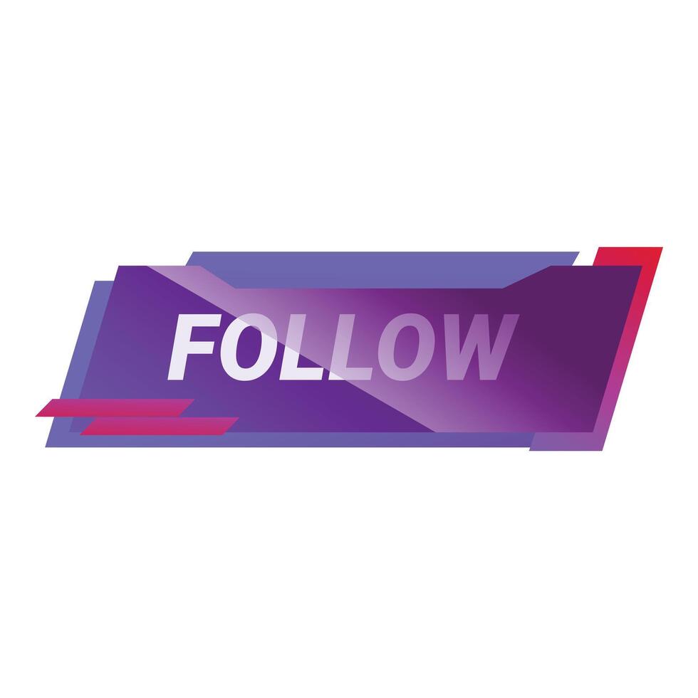 Modern design follow button engaging followers on social media vector