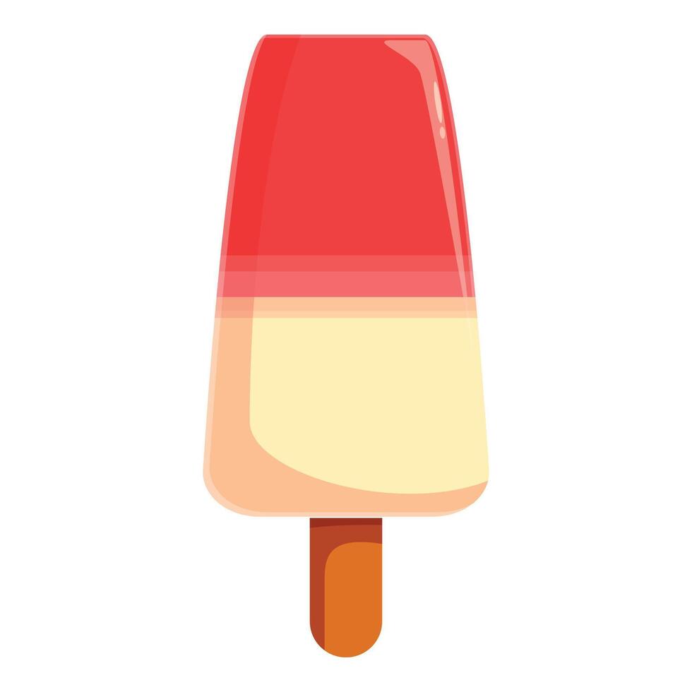 Red and yellow popsicle refreshing on a hot summer day vector