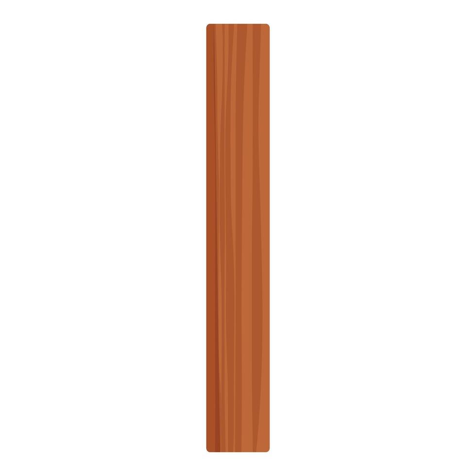 Vertical wooden plank standing upright on white background vector