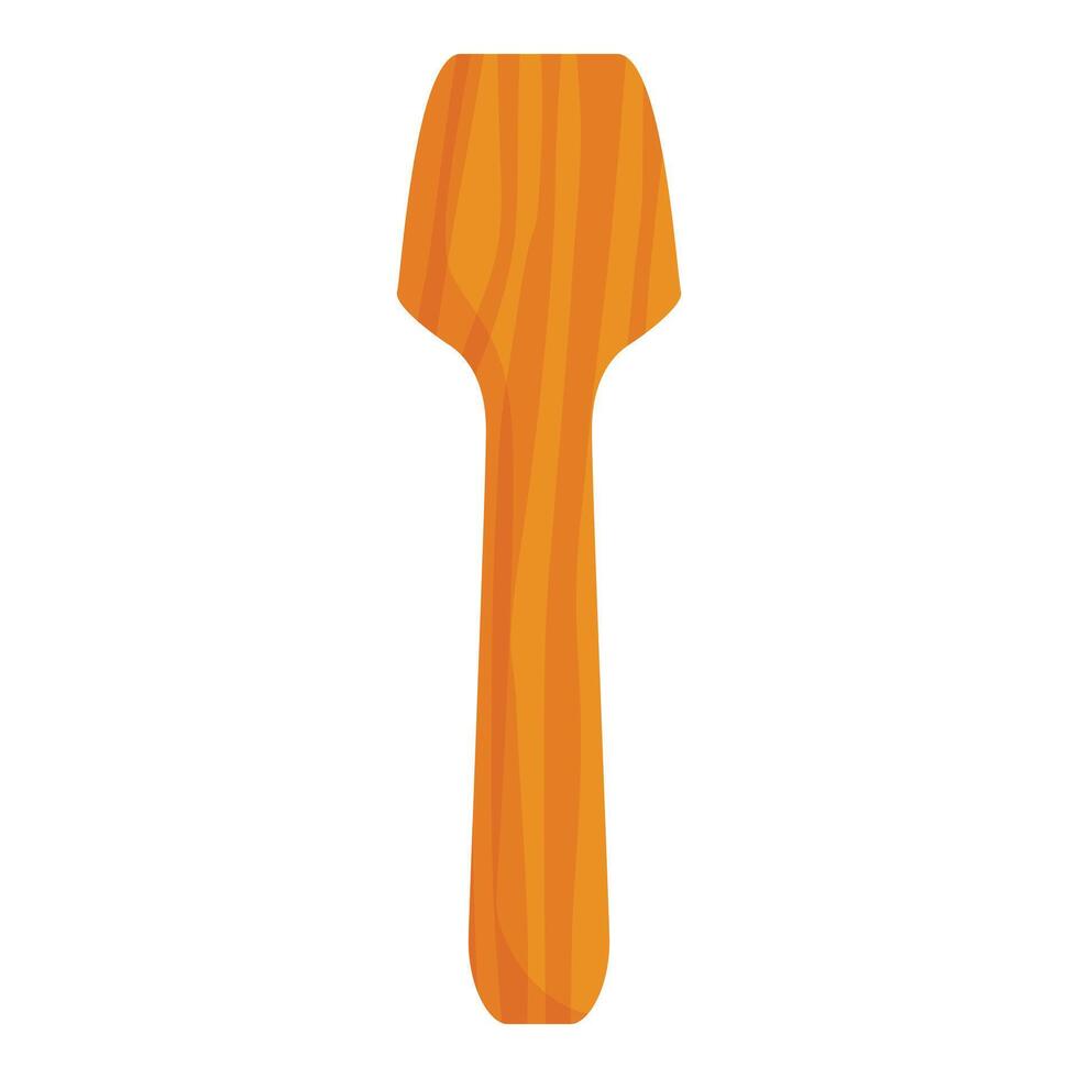 Wooden spatula isolated on white background, kitchen utensil for cooking vector