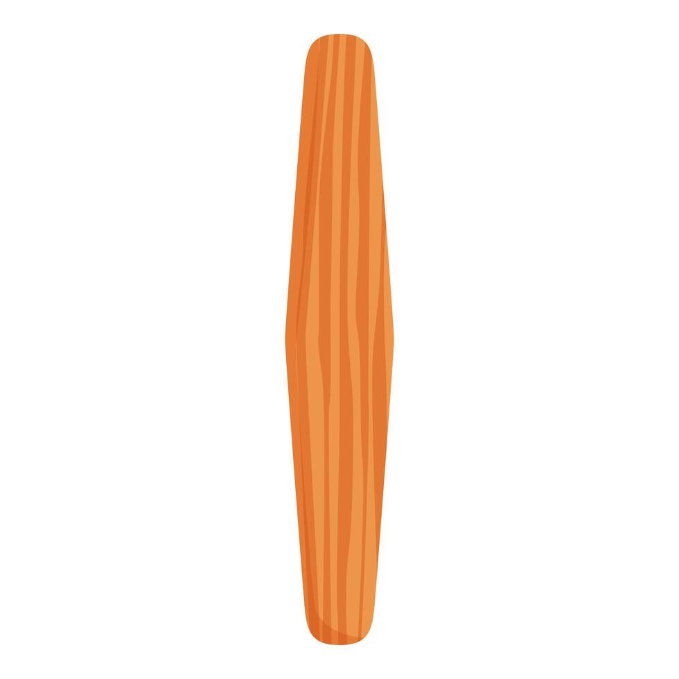 Wooden rolling pin lying horizontally isolated on white background vector