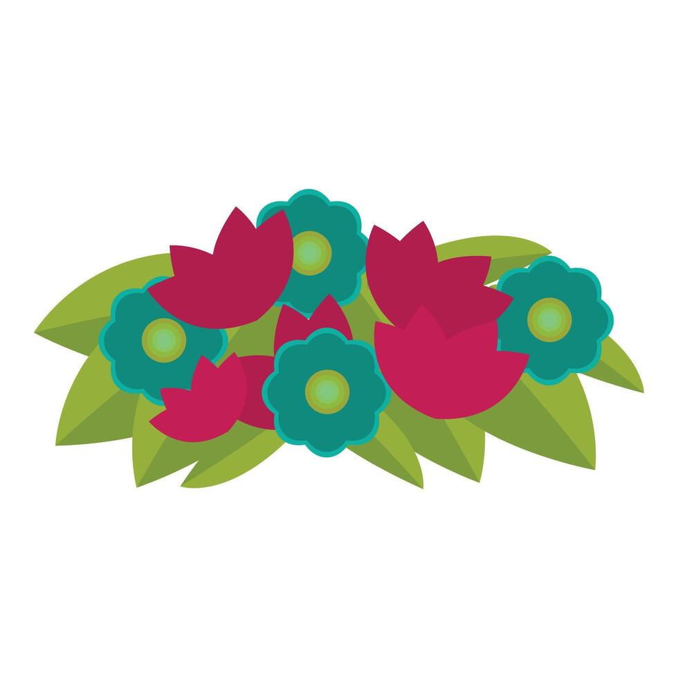 Bouquet of flowers blooming with vibrant colors vector