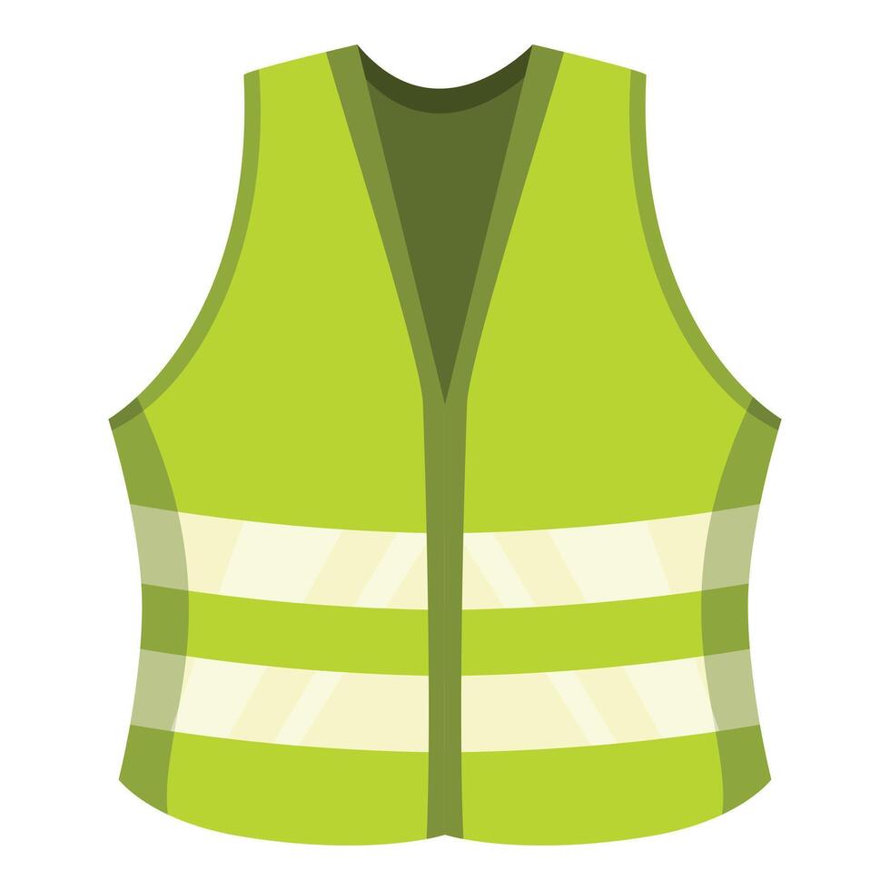 Green reflective safety vest providing high visibility on a construction site vector