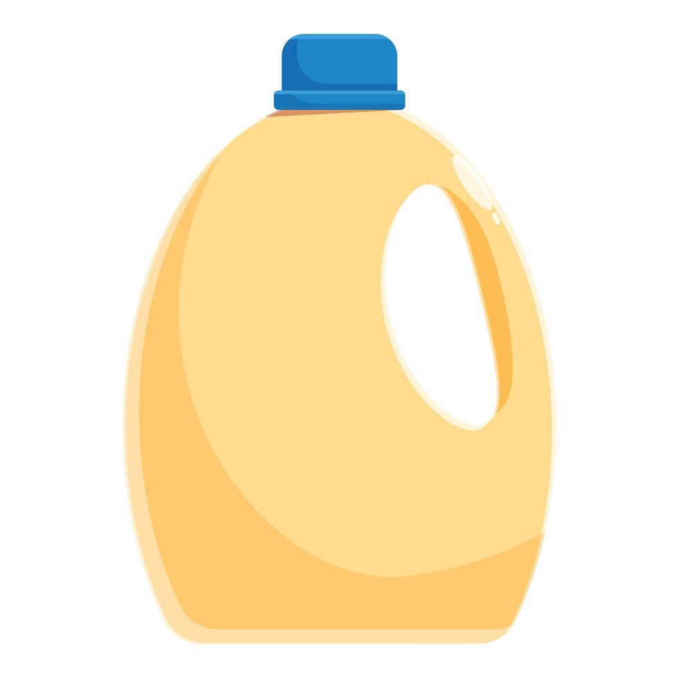 Big plastic detergent bottle with blue cap standing upright vector