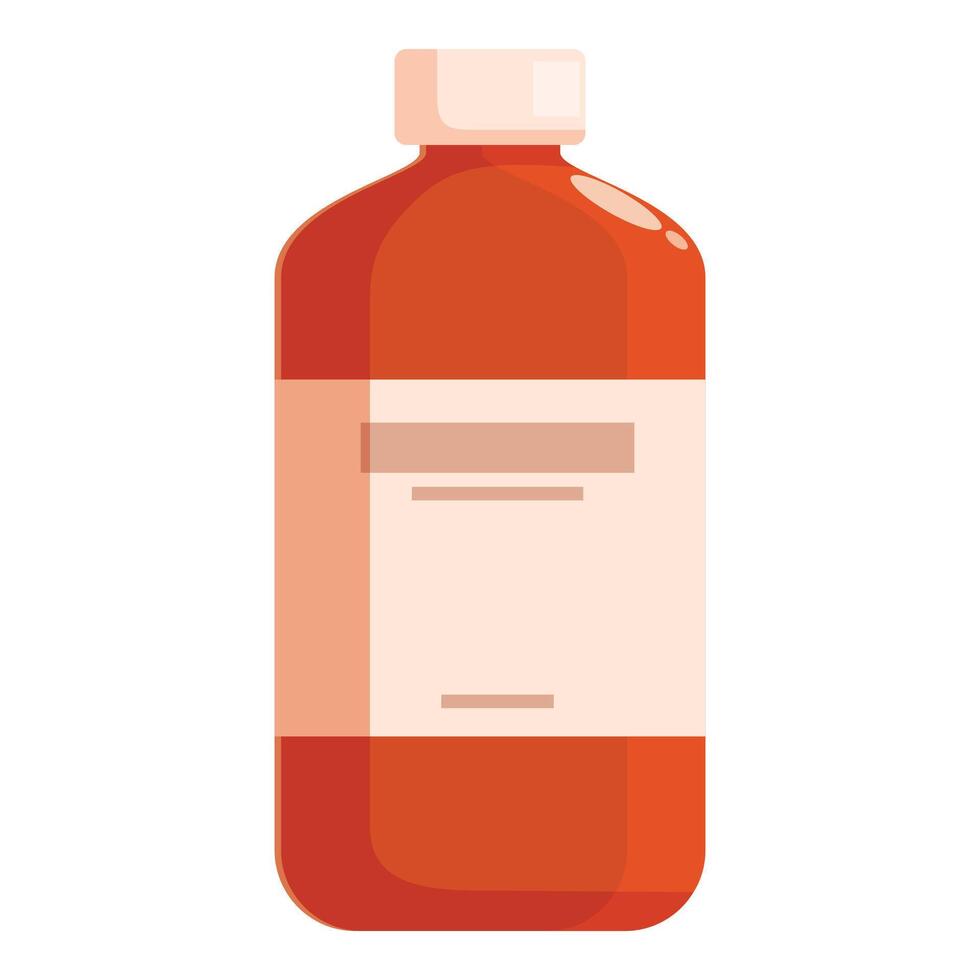 Orange plastic medical bottle with blank label for pills or vitamins vector