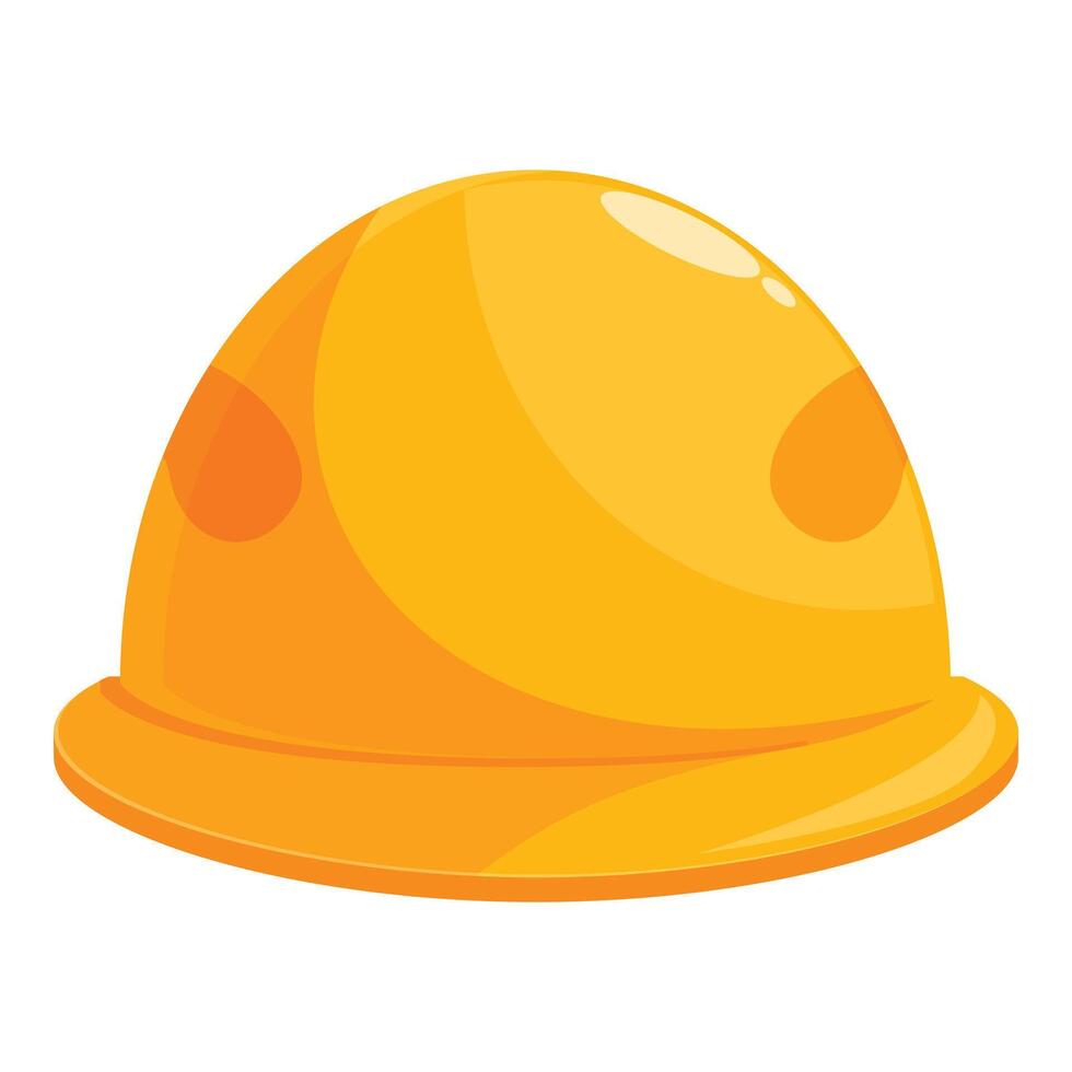 Yellow construction hard hat protecting head from injury on building site vector