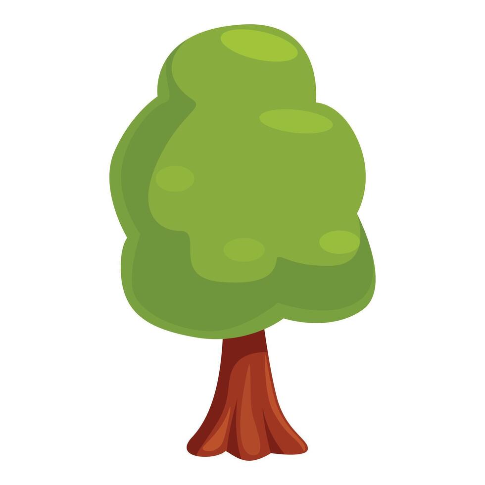 Cartoon tree standing tall with lush green foliage vector