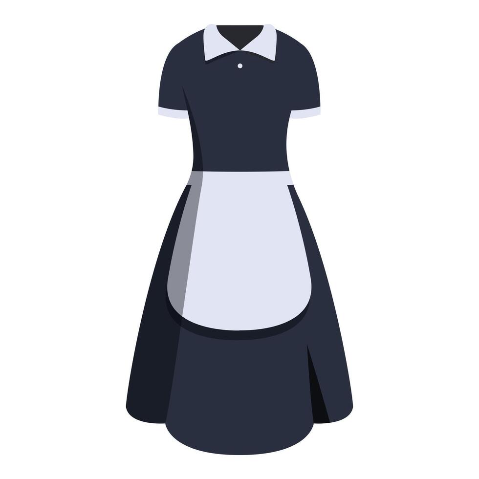 Classic maid uniform with white apron representing housekeeping services vector