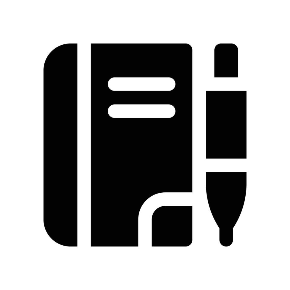 notebook icon. glyph icon for your website, mobile, presentation, and logo design. vector
