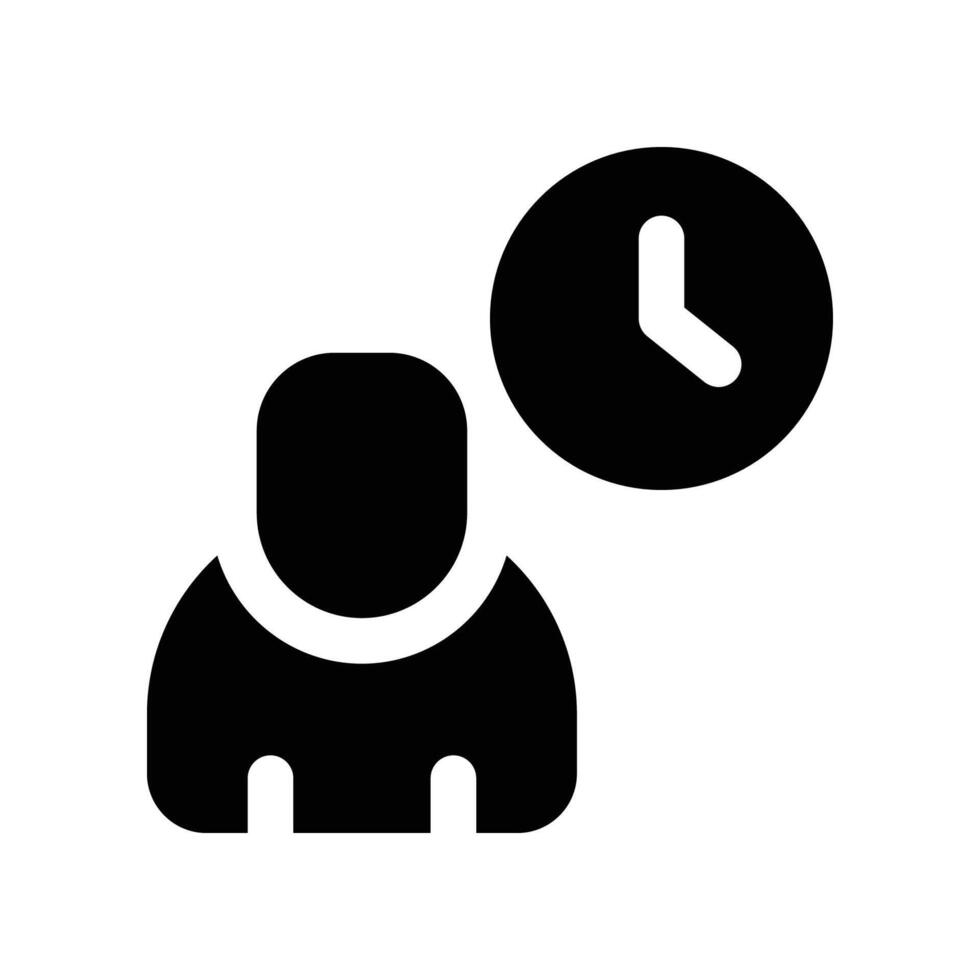 working time icon. glyph icon for your website, mobile, presentation, and logo design. vector