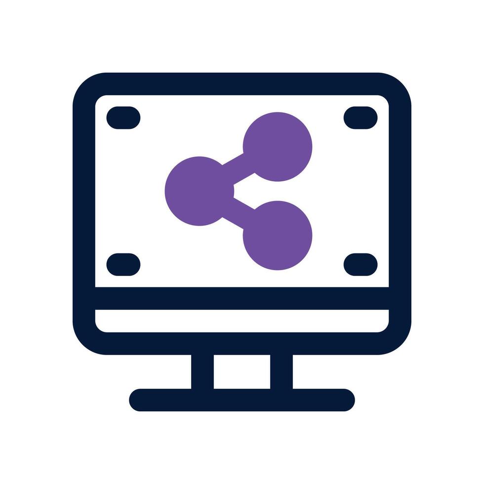 computer icon. dual tone icon for your website, mobile, presentation, and logo design. vector