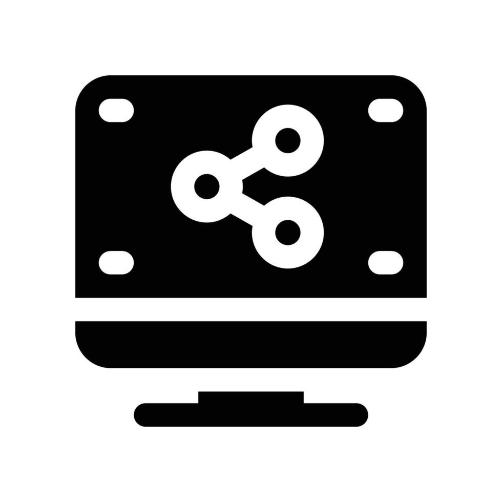 computer icon. glyph icon for your website, mobile, presentation, and logo design. vector