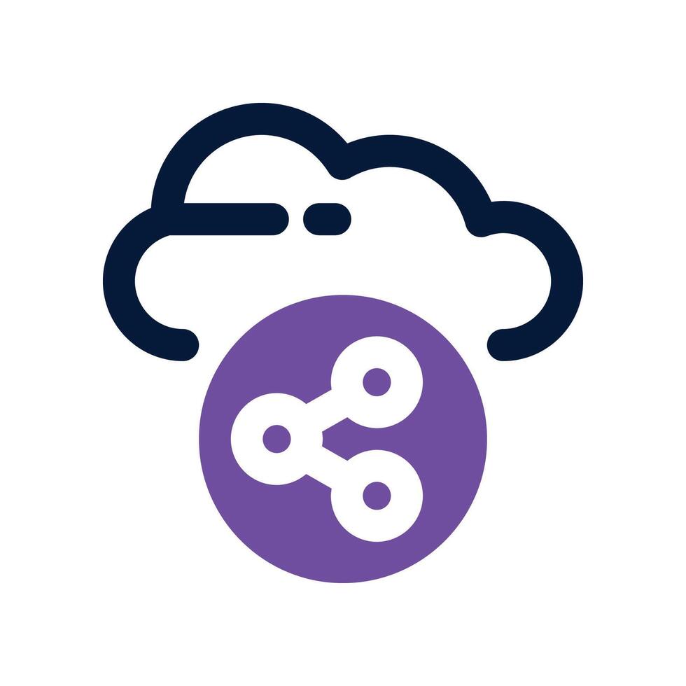 cloud sharing icon. dual tone icon for your website, mobile, presentation, and logo design. vector