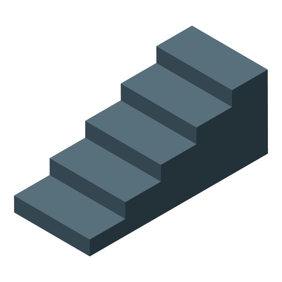 Concrete staircase leading upwards in isometric view vector
