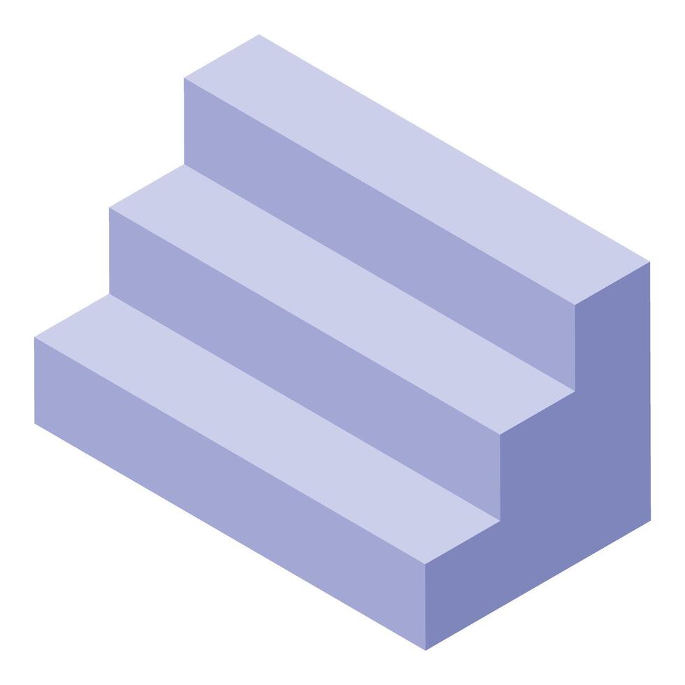 Three steps platform displaying marketing growth with isometric design vector