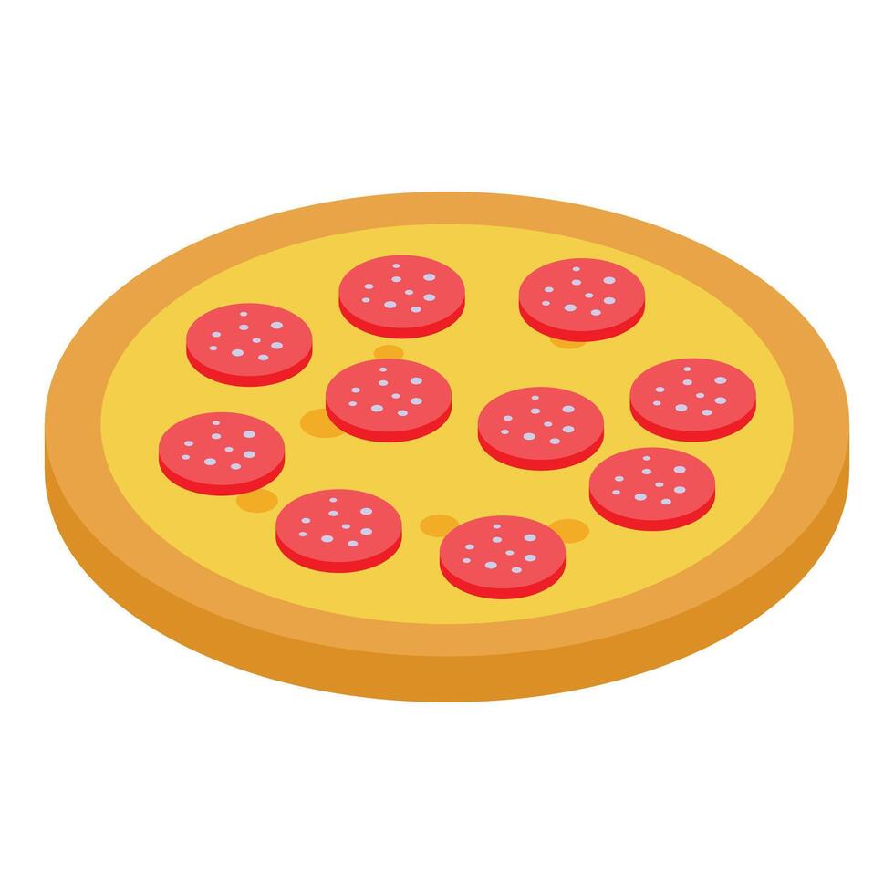 Delicious pepperoni pizza lying on white background vector